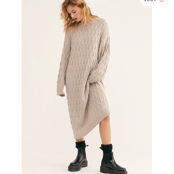 Free People Dresses & Skirts - FREE PEOPLE Nicole Sweater Dress in Taupe Size XS